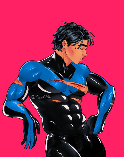 Full render Nightwing half-body